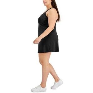 ID Ideology Women's Plus Size Performance Dress & shorts attached Deep Black 4X